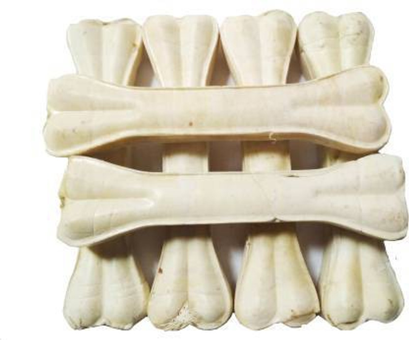 LG CREATIONS Pet Food & Supplies Bones White Dog Chew 5 Inch Pack of 6 Dog Chew Chicken Dog Chew(500 g, Pack of 6)