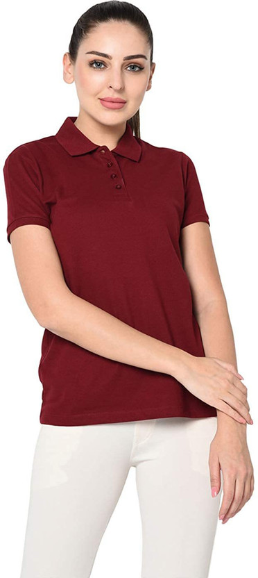 Maroon polo shirt for girls clearance