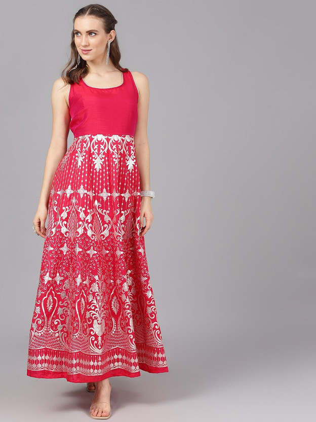 AKS Couture Women Maxi Pink Dress - Buy 
