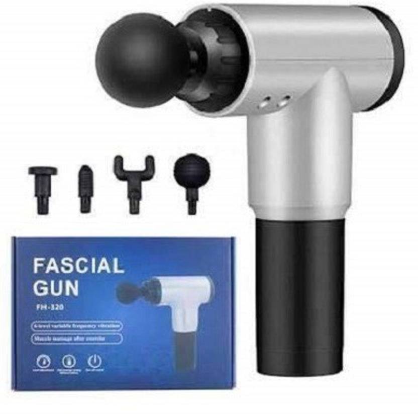 Fascial Gun FH320 Portable Vibration Muscle Body Massager with 4 Heads