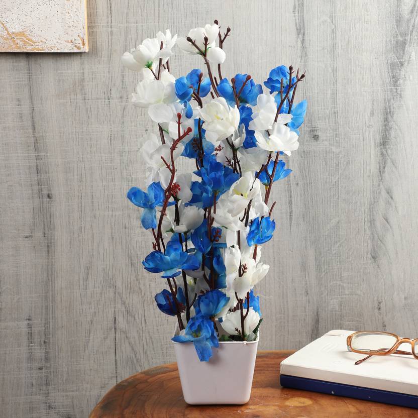 Flipkart Perfect Homes Artifical Flowers for Home Decor Blue, White