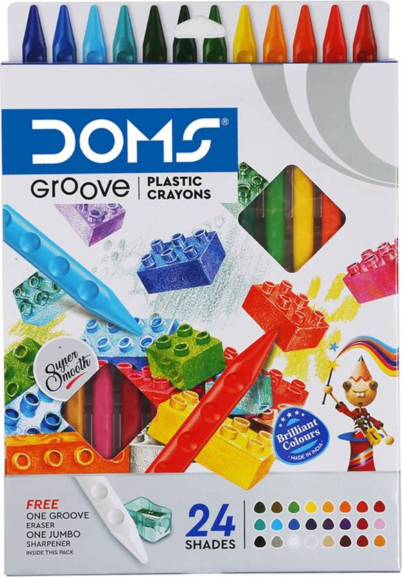 DOMS Groove Plastic Crayon 24 Shades