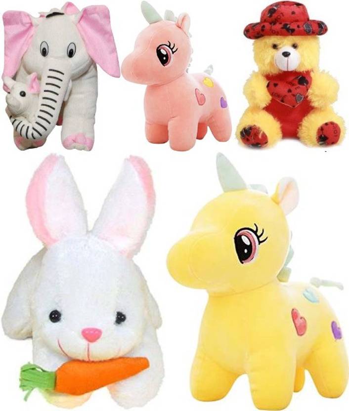 bouncing-babies-pack-of-5-stylish-unicorn-rabbit-cap-teddy-white