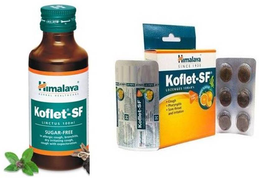 HIMALAYA kofletSF syrup 100ml and lozenges 10Nx6s (orange) Price in