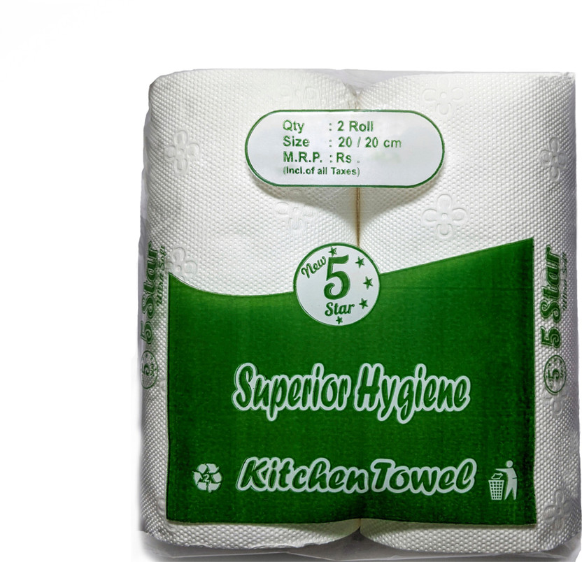 Jonty 5 Star Kitchen Tissue paper 80 Pulls (2 Rolls/Pack)(2 Ply, 2 Sheets)