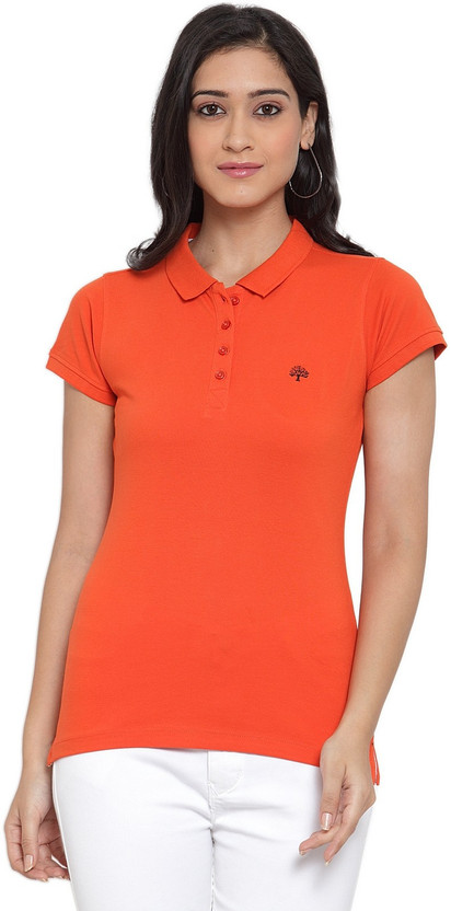 Womens orange polo shirt clearance