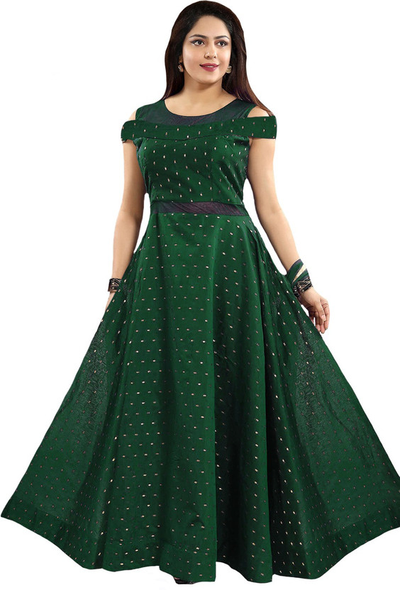 WHOOSEE Women Gown Green Dress - Buy 