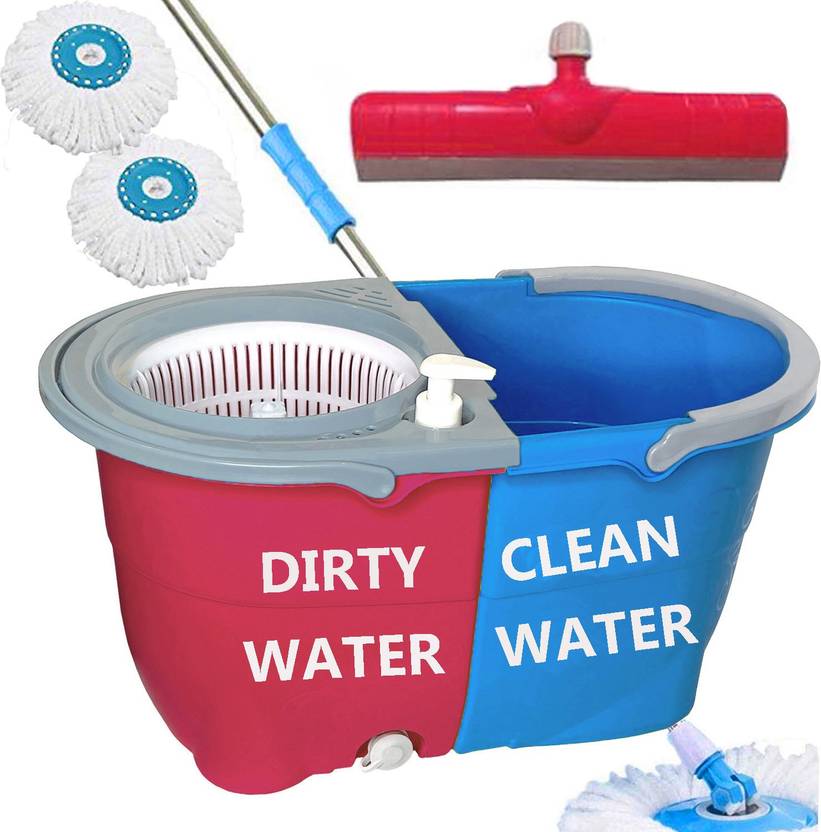 VMOP Jumbo Twin Magic Dry Bucket Mop 360 Degree Self Spin Wringing