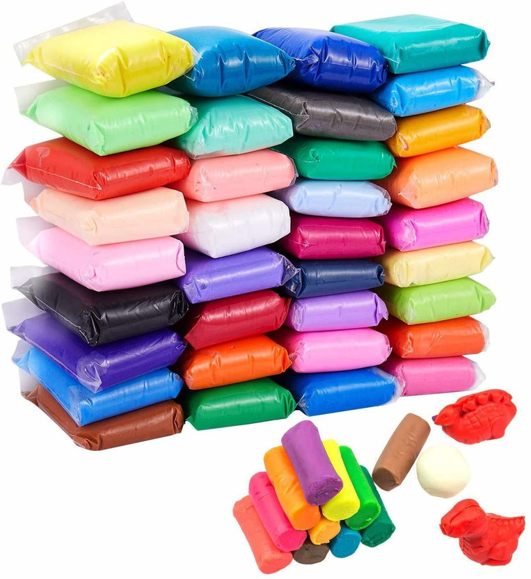 Bizmen Colorful Kids Ultra Light Modeling Bouncing Clay(Pack of 36 pcs) Magic Air Dry Clay 36 Bright Colors No-Toxic Modeling Clay & Dough with Tools for Kids Creative Art DIY Crafts,Gift for Kids. Art Clay Art Clay(200 g)