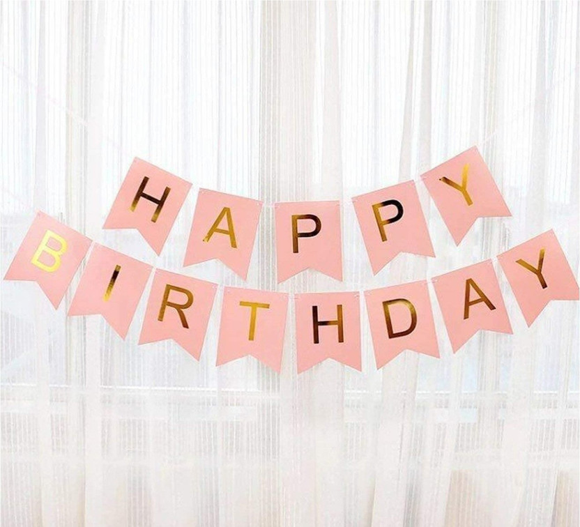 VERIFIED VERIFIED Happy Birthday Banner Birthday Party || Birthday Party Decoration (Pink) Banner(4 ft, Pack of 1) - Flipkart Deal