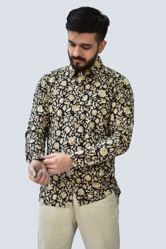 Black golden printed shirt Clearance