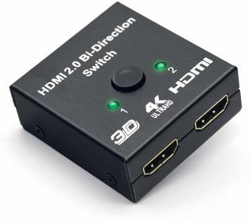 microware TV-out Cable HDMI 2.0 Bi-Direction HDMI Manual Switch (Black, For TV) Media Streaming Device(Black)