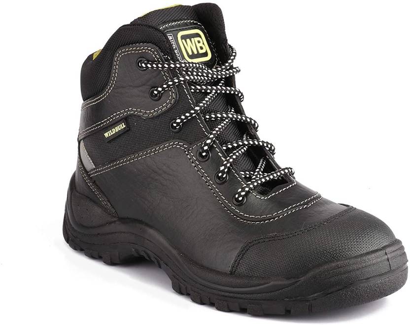 Wild Bull PROTECTOR PLUS BLACK Steel Toe Leather Safety Shoe Price in ...