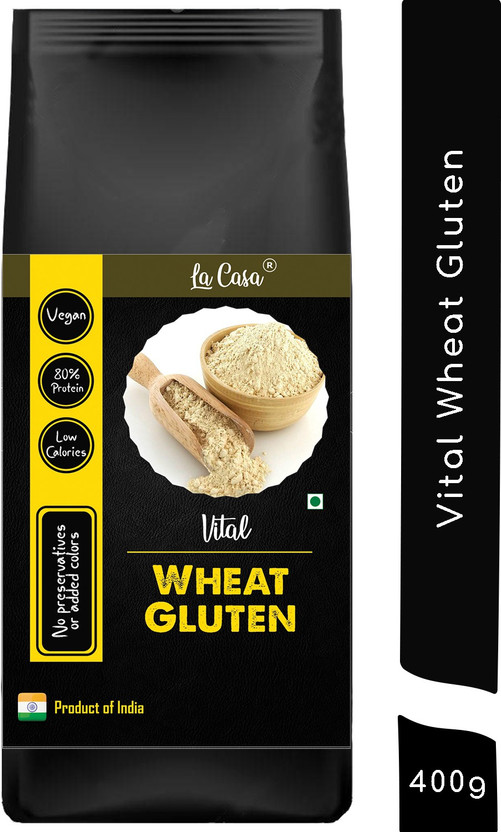 La Casa Premium Vital Wheat Gluten | 75% + Protein | Unbleached & Natural | Starch Powder(400 g)