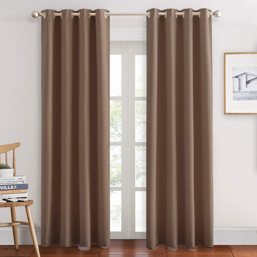 JUPON JUPON 214 cm (7 ft) Door Polyester Blackout Curtain (Pack Of 2)(Mocha, Solid) - Flipkart Deal