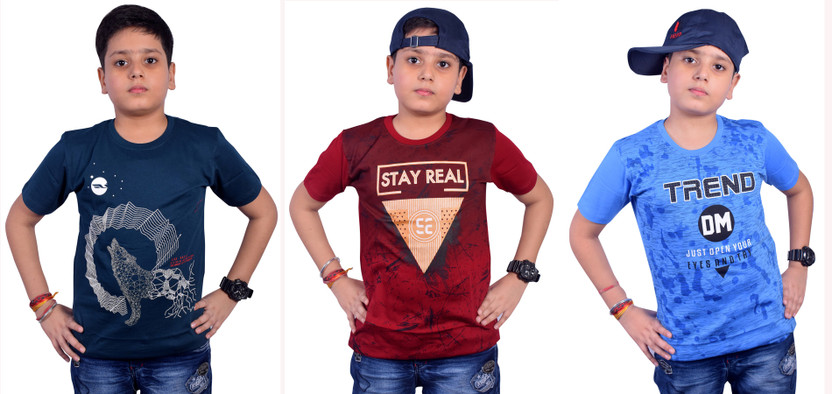 Kundan boys printed pure cotton t shirt clearance