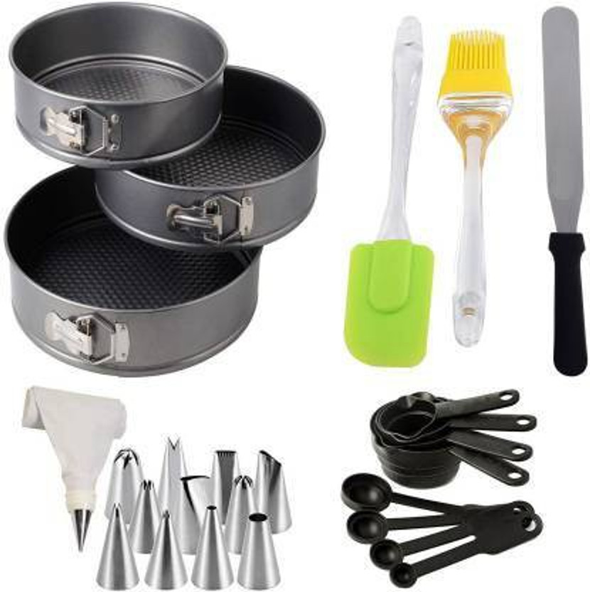 Naama All In One Bakeware Cake Combo Tools Cake Baking & making Tools Combo For Cake Kitchen Tool Set(Baking Tools, Brush, Cooking Spoon, Spatula)