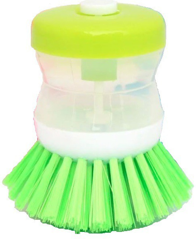 SMT Multipurpose Kitchen Smart Clean High Quality Plastic Pot Liquid Soap Dispenser Cleaning Brush I Multicolor I Pack of 1 Nylon Wet and Dry Brush(Multicolor)
