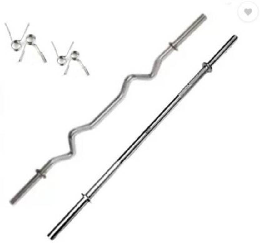 ksports HOME GYM 3 ft straight rod + 3 ft curl rod for exercise Weight