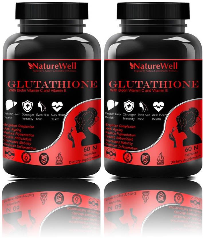 Naturewell Organics Glutathione Skin Lightening with Vitamin E & C (Red