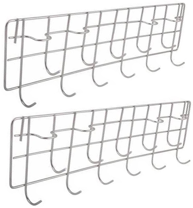 OC9 Multipurpose Stainless Steel Cup / Utensil Holder / Ladle Hook Rail 12(Pack of 2)