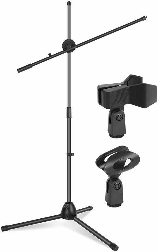 KADENCE Mic Stand Heavy Duty Adjustable Dual Microphone Stand, Studio Mic Stand(Black)