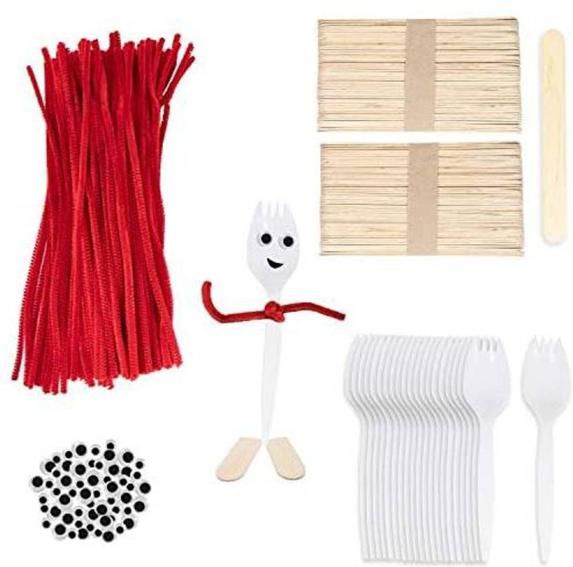 Platinum Supplies Fork Creativity Set, Plastic Sporks Pipe Cleaners