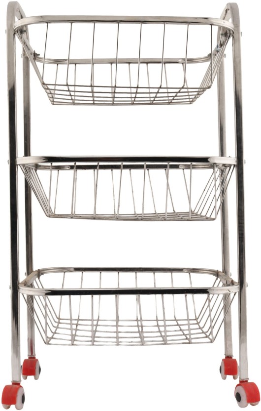 SHIRA 24 3 Step Fruit And Vegetable Steel Kitchen Trolley Made In India   Kitchen Trolley Shira 24 Original Imafxpqh7py7aazp 