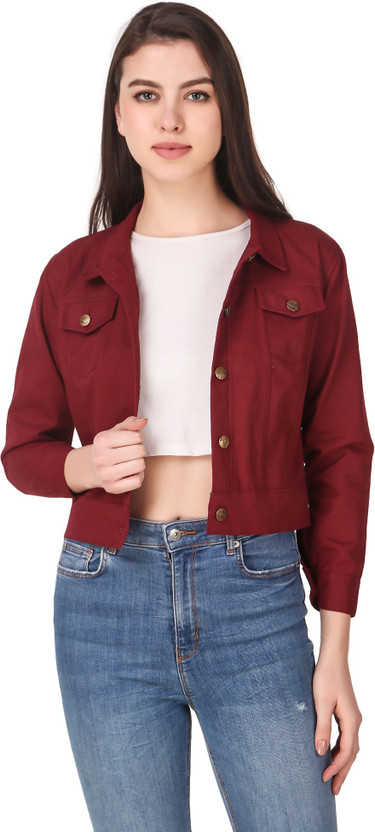 Sleeve Solid Women Denim Jacket 