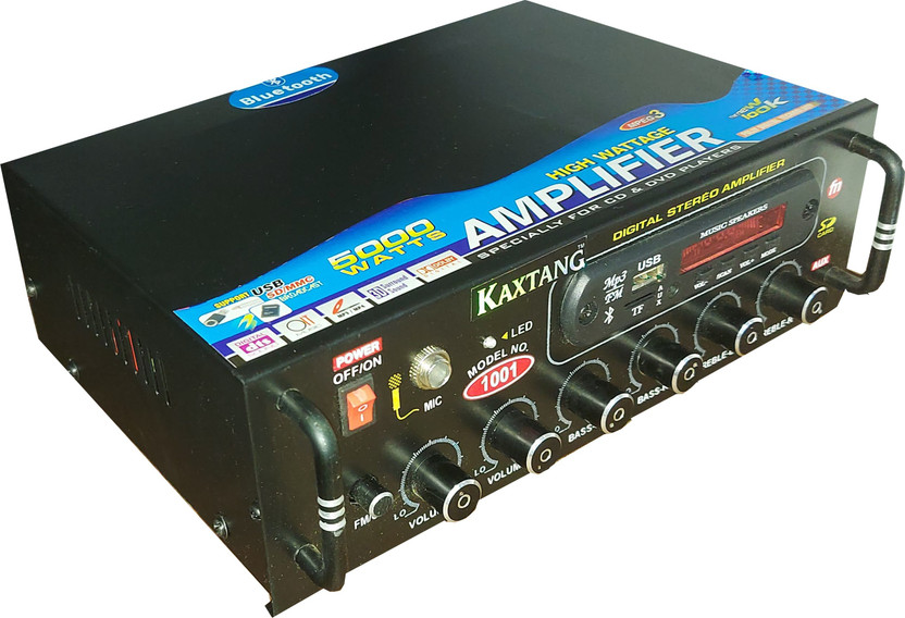 KAXTANG DJ remix 1001 BT Full Black Digital Stereo With BT/ USB/ SD-Card /FM /AUX 5000 W AV Power Amplifier(Black)