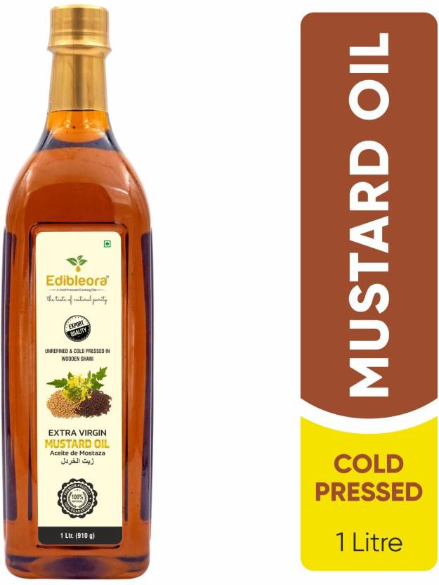 EDIBLEORA Cold Pressed Mustard/Sarso Oil (Unprocessed, 100% Pure ...