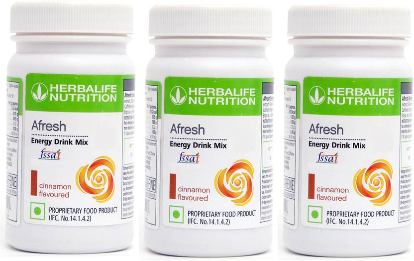 HERBALIFE Afresh Energy Drink Mix Cinnamon Flavor Combo Pack Of 3