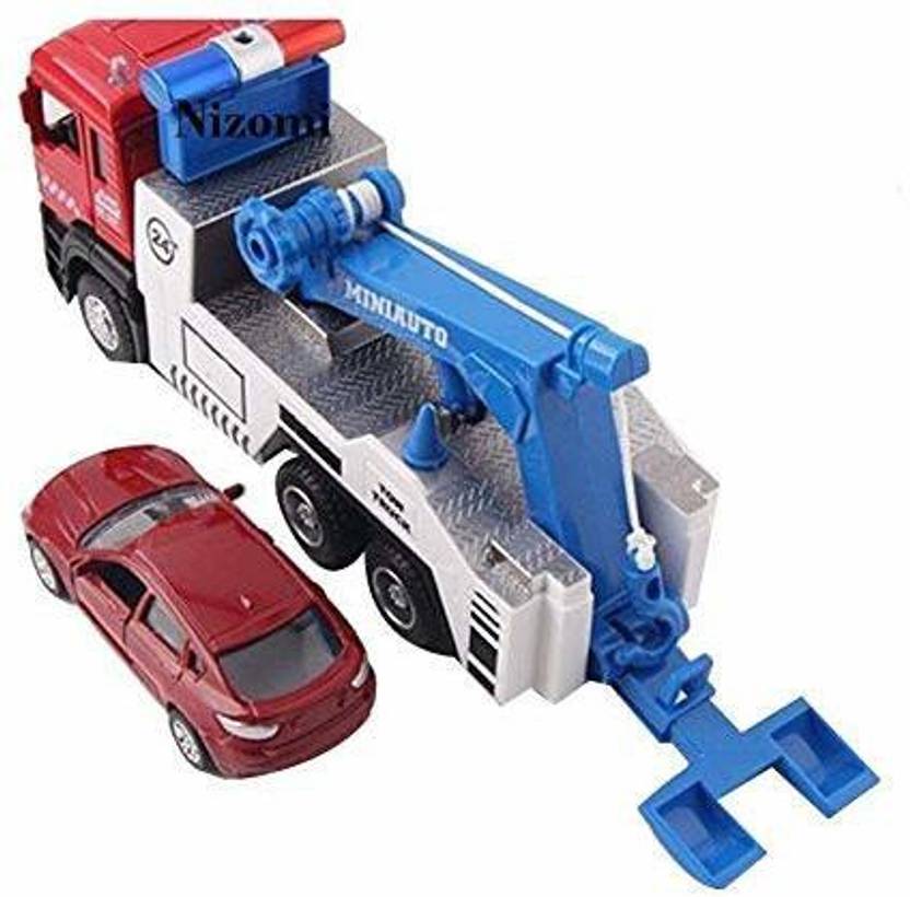 Galactic Pull Back Tow Truck Vehicles Crane Toy for Kids, Friction Power Toy Tow Trucks for 3