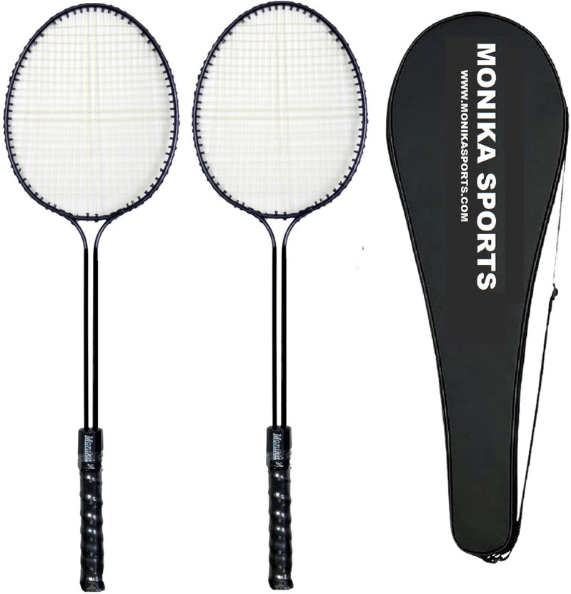Monika Sports 2 Double Shaft Racquet With 1 Cover Multicolor Strung Badminton Racquet(Pack of: 2, 110 g)
