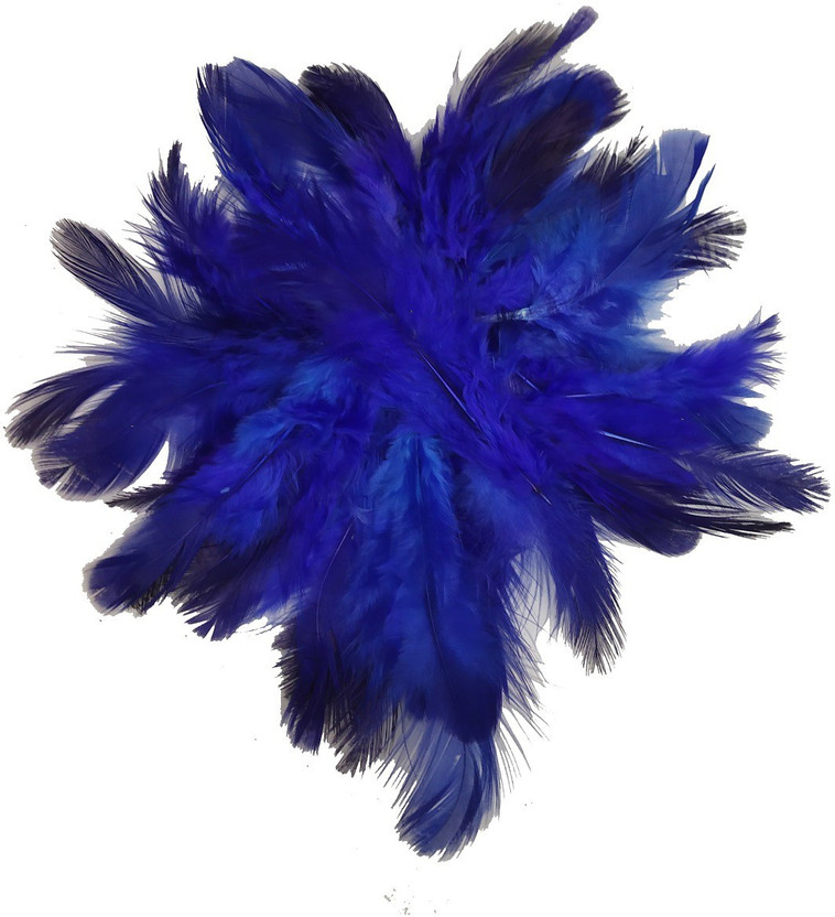 Uniqon Natural Dyed (Dark-Blue Color) Multipurpose Craft Feathers (Approximately 80 Pcs) For Dream Catcher Artificial Jewellery Making Art & Craftworks Diy Decorations Hobby Crafts Kids Project Works Scrapbooking