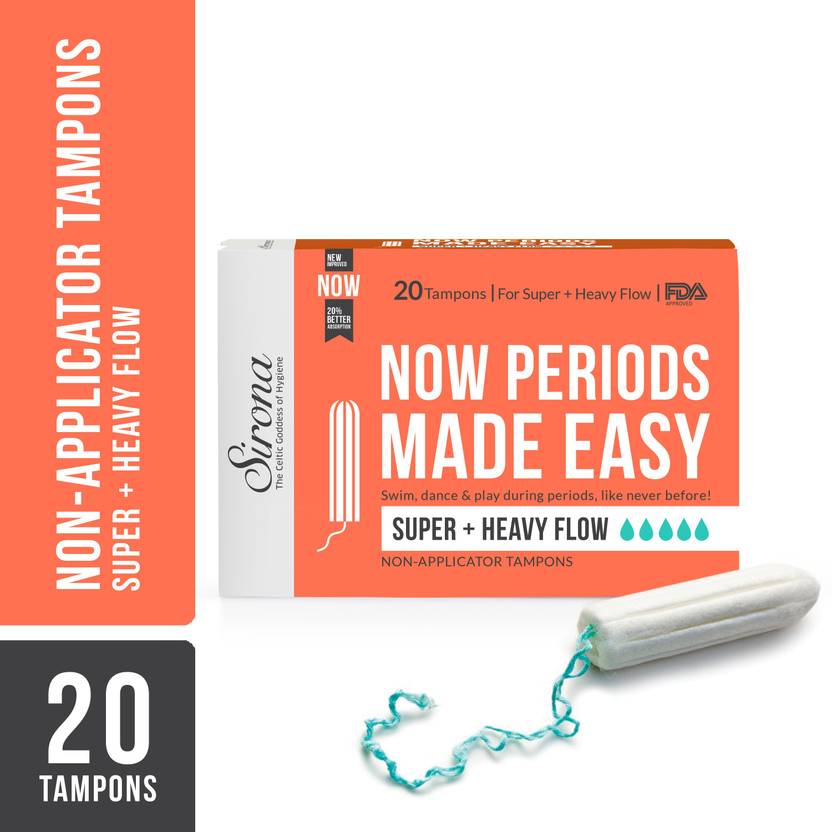 Sirona Super Plus Heavy Flow Tampon NonApplicator Tampons 20