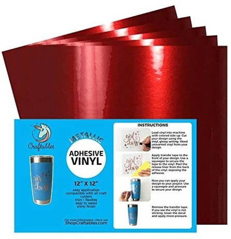 Craftables Metallic Craft Vinyl for Cricut and Silhouette, Cameo ...