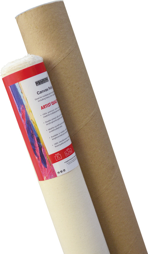 Pragati Systems 'Artist' Series 7 Oz Canvas Roll 16 Inch x 5 Meter Polycotton Medium Grain Canvas Roll (Set of 1)(White)