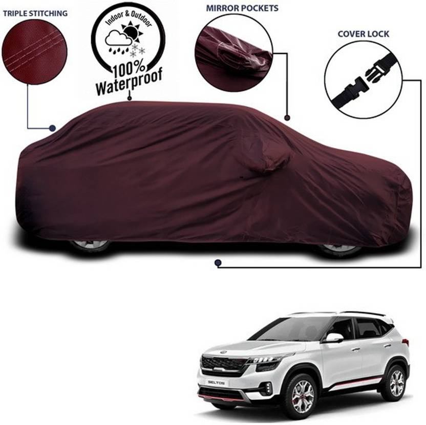 ANTHUB Car Cover For Kia SELTOS (With Mirror Pockets) Price in India