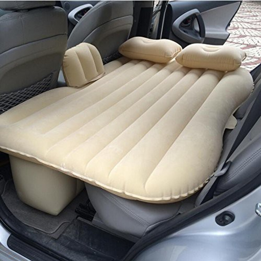 LAVITRA Inflatable Travel Car Bed Air Sofa with Two Inflatable Pillow pump storage bag Car sleeping beds for kids and adults Car Inflatable Bed(Universal)
