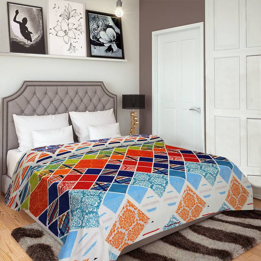 Flipkart SmartBuy Geometric Double Coral Blanket Buy Flipkart