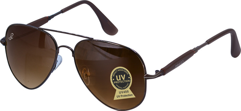 PIRASO Aviator Sunglasses(For Men & Women, Brown)