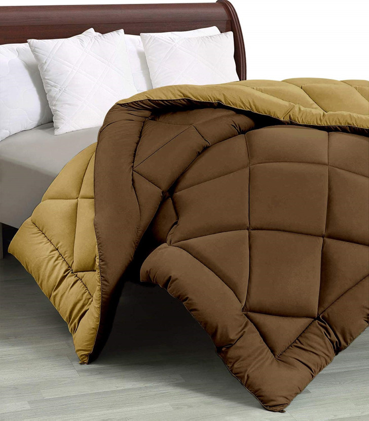 SIE STORE Self Design Single Comforter for  Mild Winter(Microfiber, Brown, Tapue)