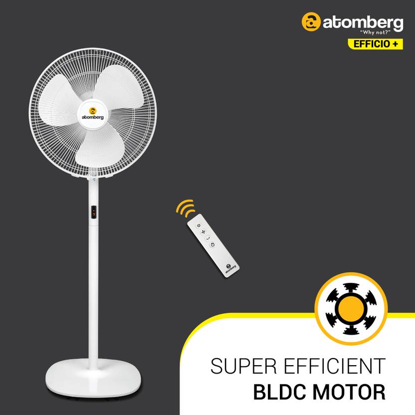 Atomberg Efficio+ 400 mm BLDC Motor with Remote 3 Blade Pedestal Fan