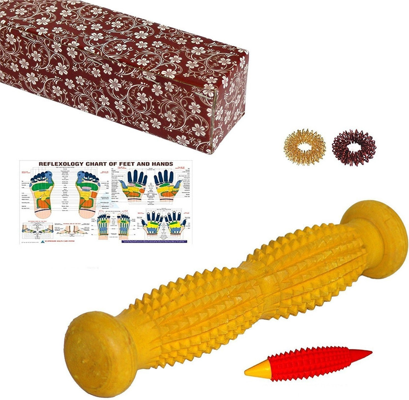 NP NAVEEN PLASTIC Acupressure Foot Roller Wooden With Acupressure Massage Products Fitness Accessory Kit Kit