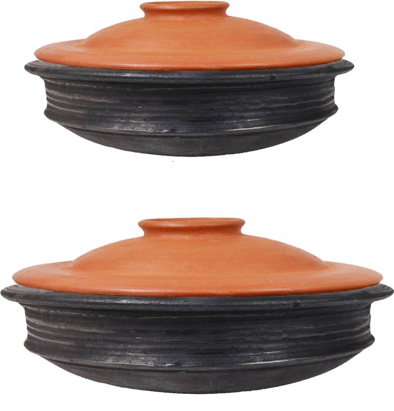 earthen fine crafts combo hand made earthen pot/clay pot/curry pot/meen
