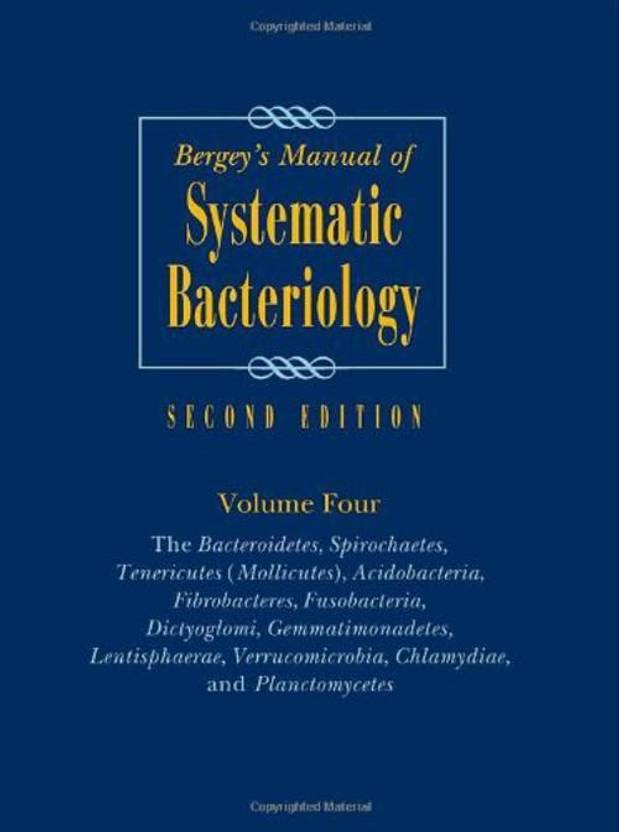 Bergey's Manual Of Systematic Bacteriology Contains