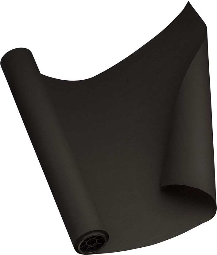 MM WILL CARE BLACK PAPER ROLL Unruled 20 Inch X 10 Meters 90 gsm Craft paper(Set of 1, Black)