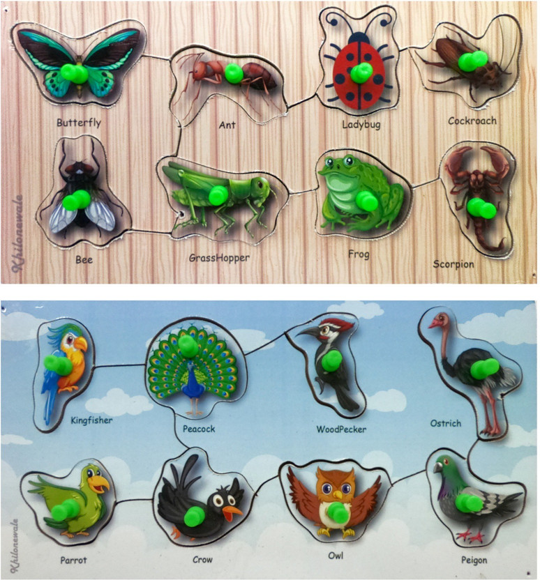 Khilonewale Khilonewale Wooden Puzzles Set, Birds and Insects, Educational Puzzle with knobs ,Learning Aid for Boys and Girls, Kids, Students ,Size 27*14 cm(16 Pieces) - Flipkart Deal