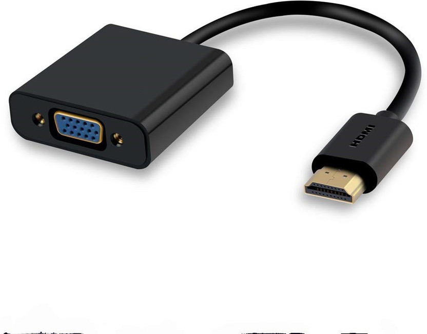 Wifton  TV-out Cable XII-RHO HDMI TO VGA-238(Pabble Black, For Laptop, 0.25 m)